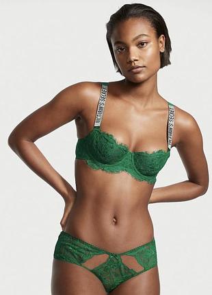 Комплект білизни зі стразами victoria's secret very sexy wicked unlined shine strap balconette bra