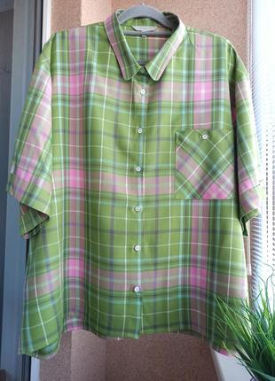 Блуза рубашечного крою в клітинку 100% віскоза