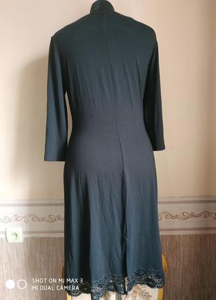 Красивое, чёрное. платье 3/4 рукава , низ- кружево3 фото