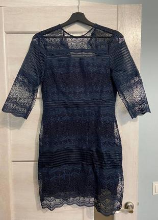 Платье maje кружевное синее3 фото