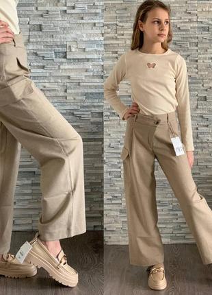 Дитячі штани карго на дівчинку фірми zara/ штани для дівчинки зара/
