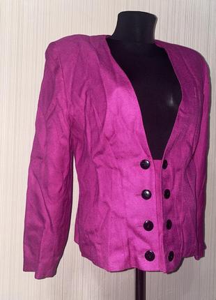 Пиджак ретро винтаж малиновый розовый вискоза шелк