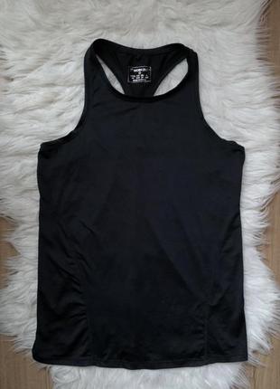 Чорна базова спортивна майка еластична