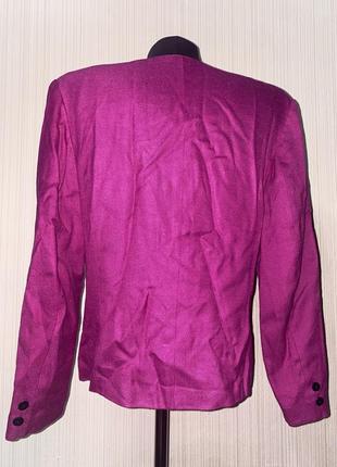 Пиджак ретро винтаж малиновый розовый вискоза шелк3 фото