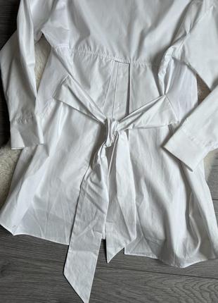 Женская белая удлиненная рубашка новейший р. s2 фото