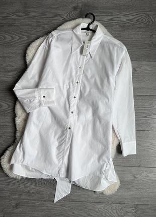 Женская белая удлиненная рубашка новейший р. s8 фото