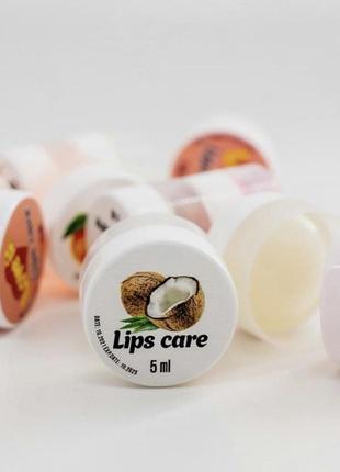 Бальзам для губ кокос кокосовый качественный блеск баночка 5 мл lips care аромат кокоса coconut cocos вазелин для перманента татуажа увлажняющий