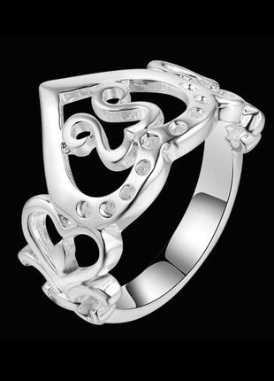 🏵️кольцо в серебре 925 сердце, 18 р., новое! арт. 3160