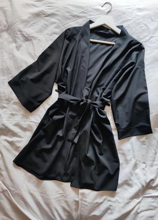 Халат кимоно, черный халат, домашний халат1 фото