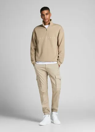 Штани карго jack&jones paul flake slim fit beige2 фото