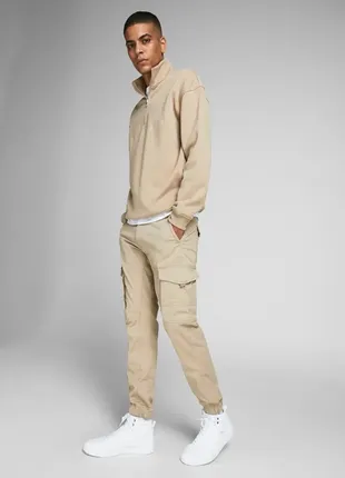 Штани карго jack&jones paul flake slim fit beige3 фото