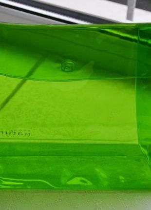 Салатовая прозрачная косметичка сумка