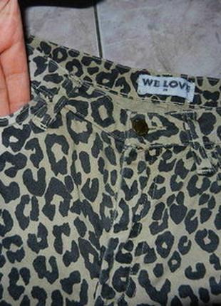Женские бежевые леопардовые джинсы, брюки, скинни с высокой посадкой 26/xs2 фото