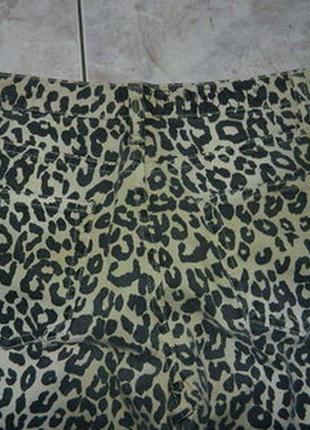 Женские бежевые леопардовые джинсы, брюки, скинни с высокой посадкой 26/xs4 фото