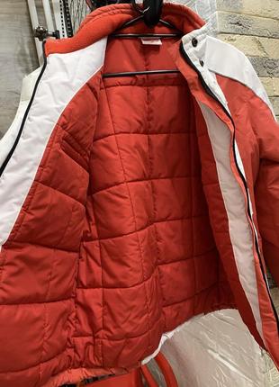 Куртка гірськолижна червона біла з кишенькою для paypass без капюшона для зручності5 фото