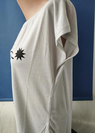 Удлиненная женская футболка кежуал котоновая футболка свободного кроя9 фото