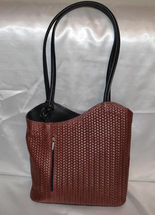 Кожаная сумка-рюкзак borse in pelle