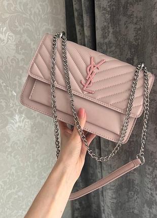 Сумка в стилі ysl рожева