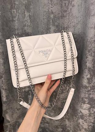 Сумка в стилі prada чорна біла