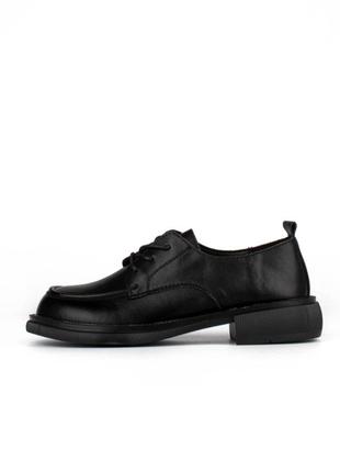 Туфли oxfords женские черная кожа