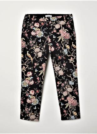 Джинси брюки штани з квітковим принтом