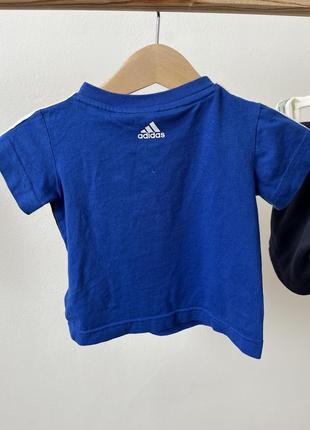 Костюм адидас adidas для новорожденных 0 3 месяца шорты футболка для младенцев спортивный костюм adidas4 фото