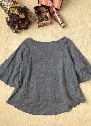 Zara джинсовая блуза с воланами  s - размер4 фото
