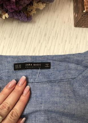 Zara джинсовая блуза с воланами  s - размер5 фото