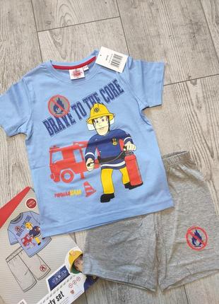 Комплект футболка шорты пижама disney 122/128 см fireman sam пожарный сэм