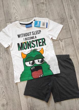 Комплект летний костюм футболка шорты пижама disney 116 см monster1 фото