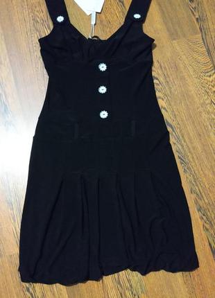 Черное платье с пуговицами2 фото