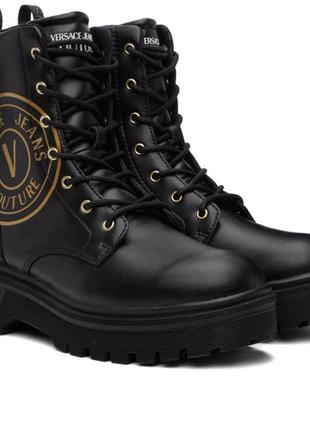 Мужские ботинки обуви versace jeans couture черные новые