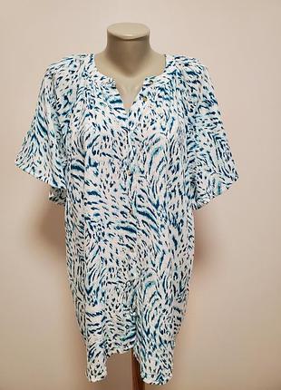 Красивая брендовая вискозная легкая блузка нежной расцветки большого размера