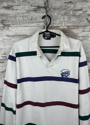 Мужская винтажная регбийка polo ralph lauren made in usa кофта толстовка2 фото