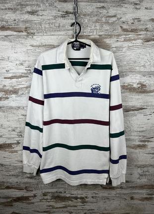 Мужская винтажная регбийка polo ralph lauren made in usa кофта толстовка1 фото