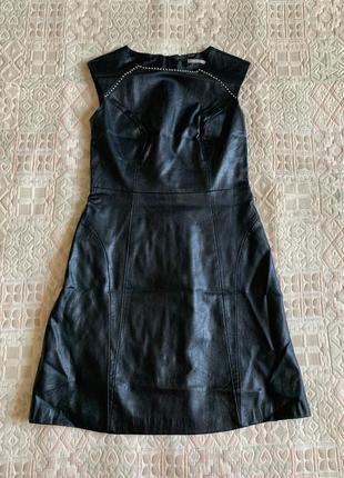Кожаное платье orsay на подкладке размер s-m (38)1 фото