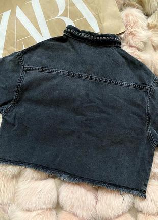 Джинсова курточка куртка сорочка, 
джинсовая курточка куртка рубашка zara, 164 см7 фото