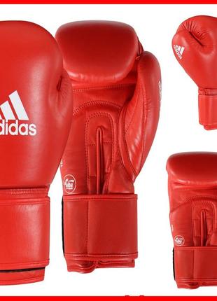 Рукавички боксерські з ліцензією aiba adidas тренувальні шкіряні рукавички