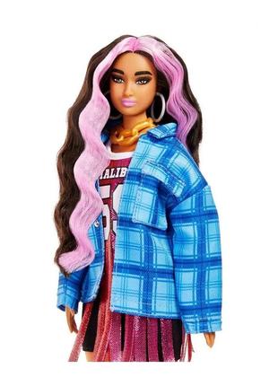 Кукла barbie экстра брюнетка с розовыми прядями и стильными аксессуарами, кукла mattel оригинал5 фото