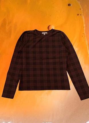 Лонгслів жіночий burberry london brown check stretch longsleeve