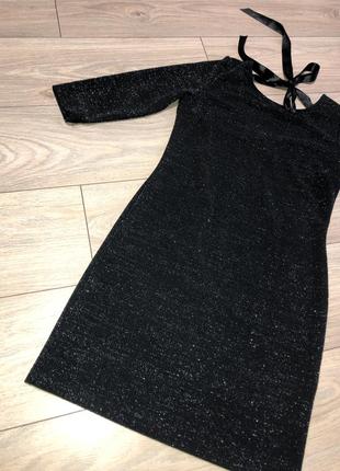 Платье мини черное с люрексом2 фото