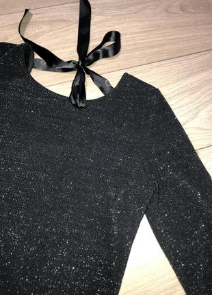 Платье мини черное с люрексом5 фото
