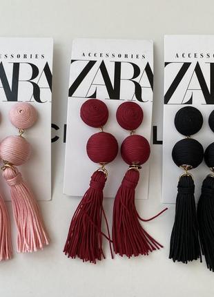 Сережки серьги бахрома zara оригінал