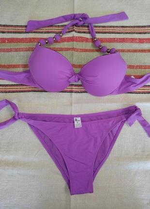 Купальник подойдет на размер m, l. объем сами регулируете завязками. чашка бюсгалтер b.