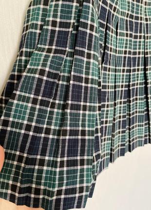 Шотландская юбка в сине-зеленую клетку3 фото