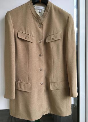 Шелковый пиджак, бежевый жакет, шелк2 фото