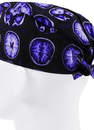 Медицинская шапочка шапка мужская тканевая многоразовая принт мозг мрт2 фото