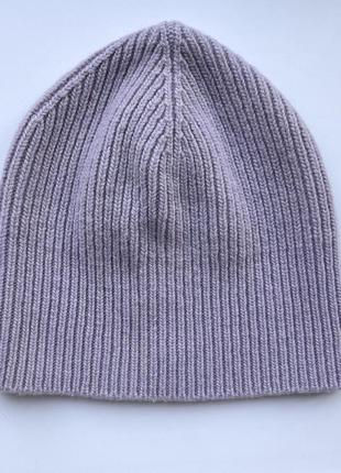 Benetton made in italy xs шерстяная светло пурпурная легкая вязаная шапка