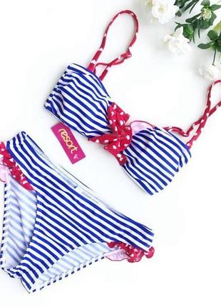 Классный купальник в полоску resort новый с бирками, размер 8