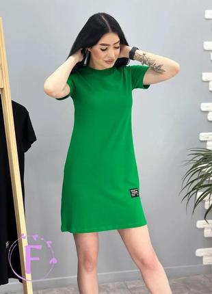 Літня пряма сукня міні зелена